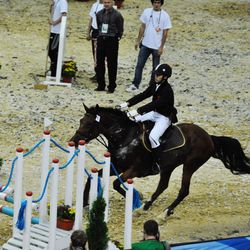 People riding horses