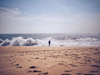 Scenic view of beach against sky