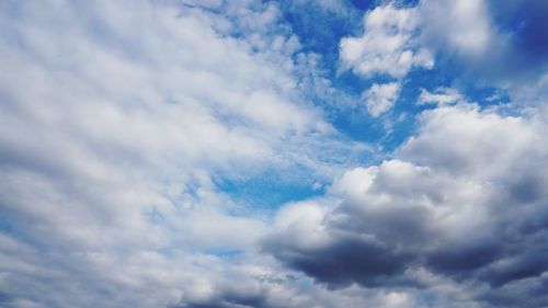 Low angle view of clouds in blue sky