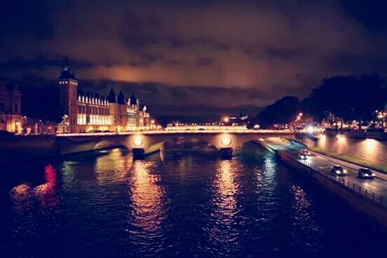 architecture, built structure, illuminated, building exterior, water, river, connection, waterfront, city, sky, bridge - man made structure, night, reflection, transportation, cloud - sky, travel destinations, bridge, cityscape, travel, famous place