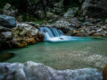 Scenic view of waterfall