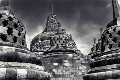 Low angle view of temple against sky