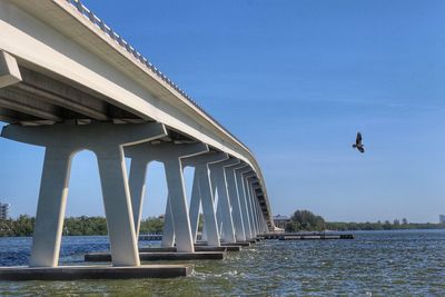 View of bridge over river against sky