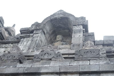 Statue of temple against clear sky