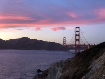 Suspension bridge over sea