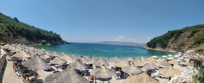 Panoramic view of beach against sky