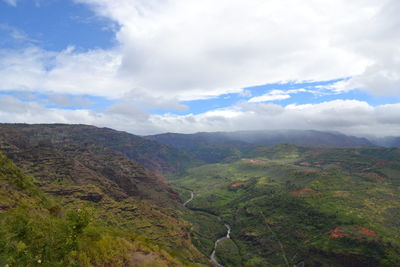 Scenic view of mountains against sky