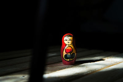 Close-up of toy on table