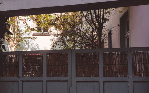 Building seen through window