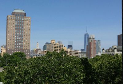 Modern buildings against clear sky