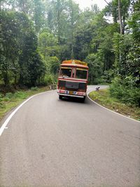 View of car on road in forest
