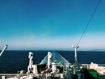 Scenic view of sea against blue sky