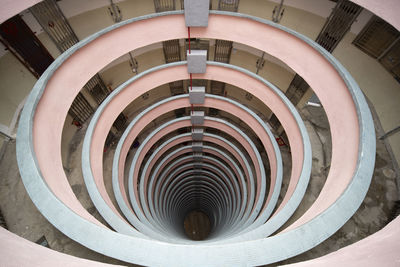 Directly below shot of spiral staircase