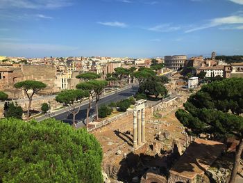 High angle view of ancient rome