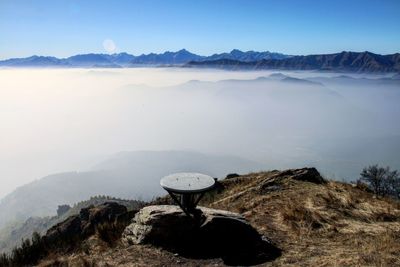 Scenic view of mountains against clear sky