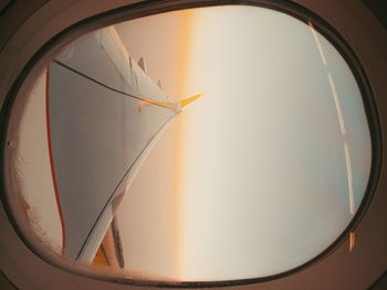 Close-up of airplane window