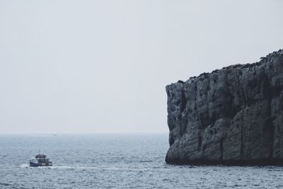 Scenic view of sea and clear sky