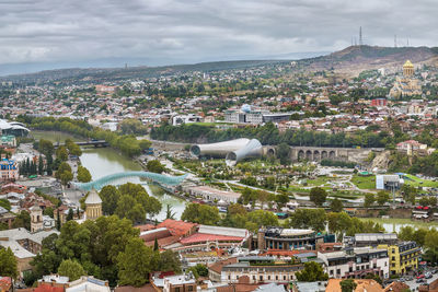 View of tbilisi from narikala fortress, georgia