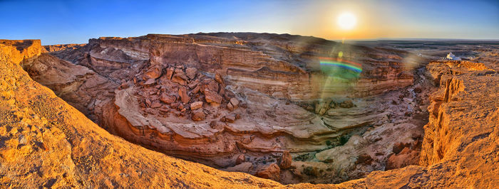 Aerial view of rock formations