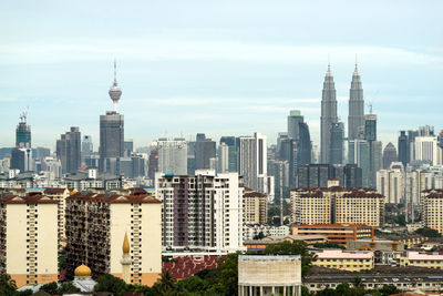 View of skyscrapers in city