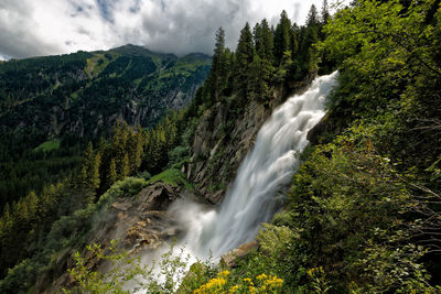 View of krimml waterfalls in austria.