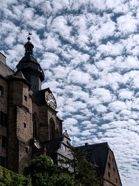 Low angle view of buildings against sky