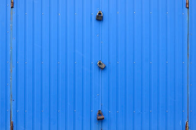 Full frame shot of blue door