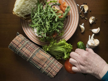 Close-up of woman preparing food