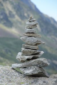 Stack of stones on rock