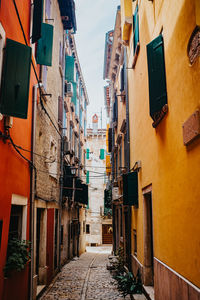 Narrow alley amidst buildings in town