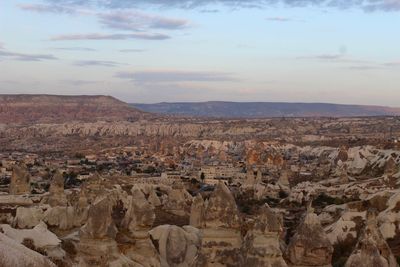 Arid landscape at dusk