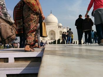 Tourists at taj mahal