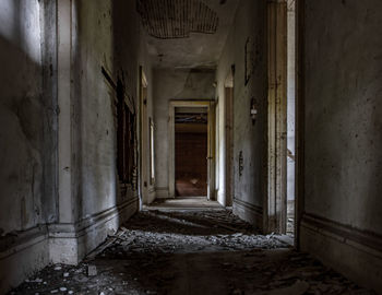 Walkway in abandoned building