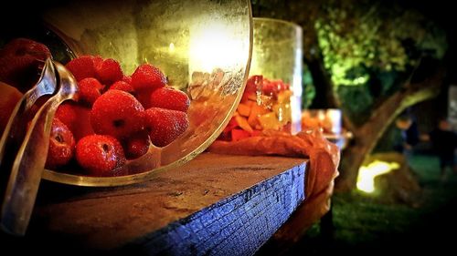 Close-up of fruits on table