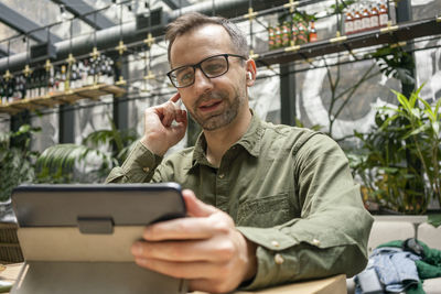 Man using mobile phone