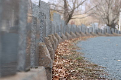 Close-up of wooden fence