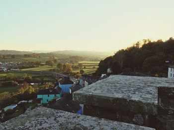 Scenic view of landscape against clear sky