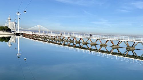 Bridge over river against sky