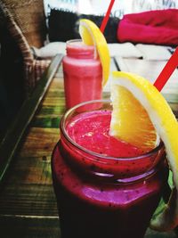 Close-up of drink on table