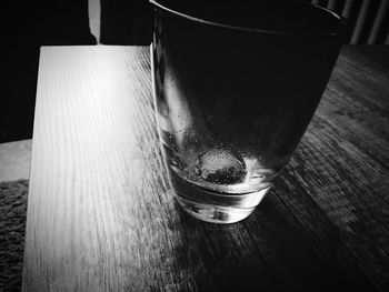 Close-up of beer on table