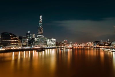 Illuminated city at night