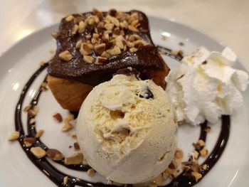 Close-up of ice cream in plate