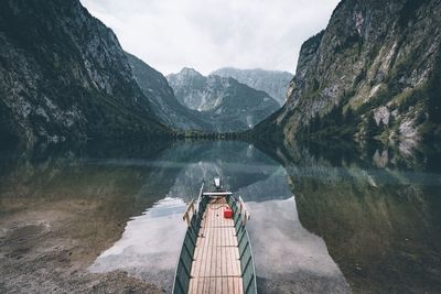 View of dam on mountain