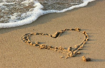 Heart shape on beach