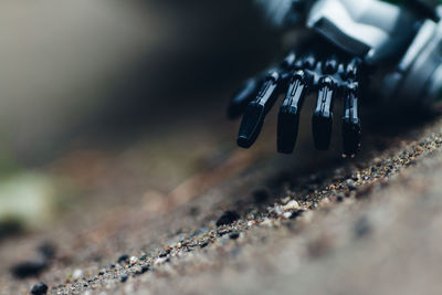 High angle view of robot hand