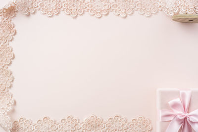 Close-up of pink flowers against white background