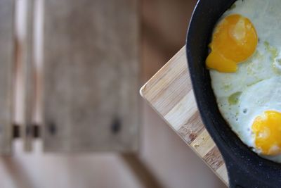 Close-up of breakfast on table