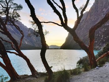 Scenic view of sea at sunset