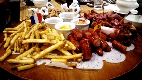 Close-up of meal served in plate