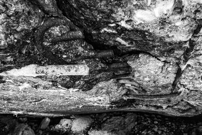 High angle view of rock formation